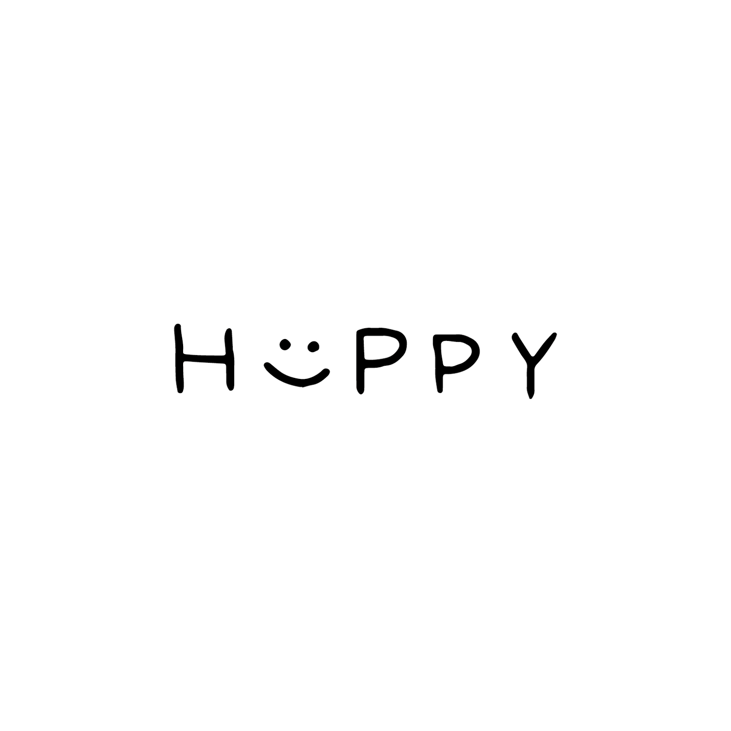 "happy" Schrift mit Smiley