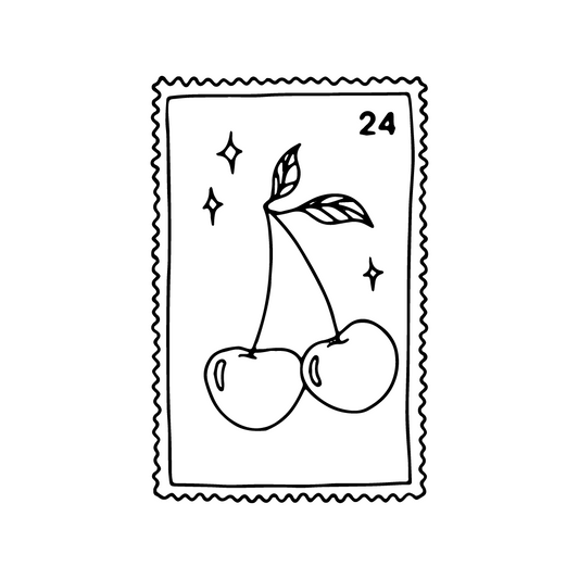 Fineline Briefmarke Kirschen